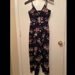 Tie front jumpsuit